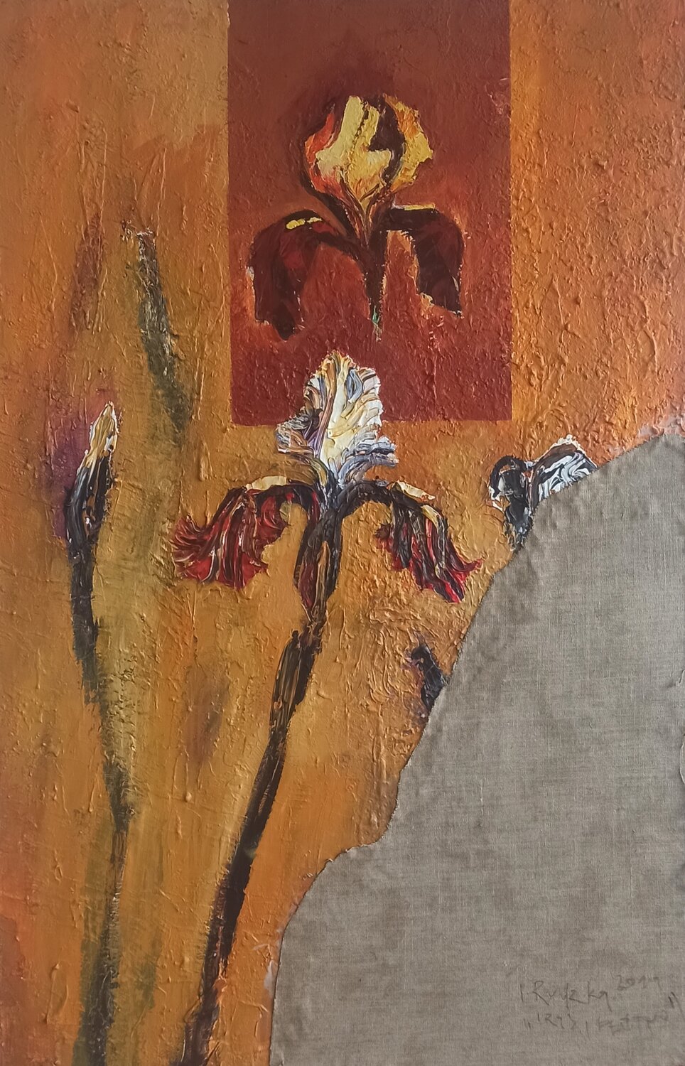 Iris and Canvas IZABELA Rudzka Original painting for sale