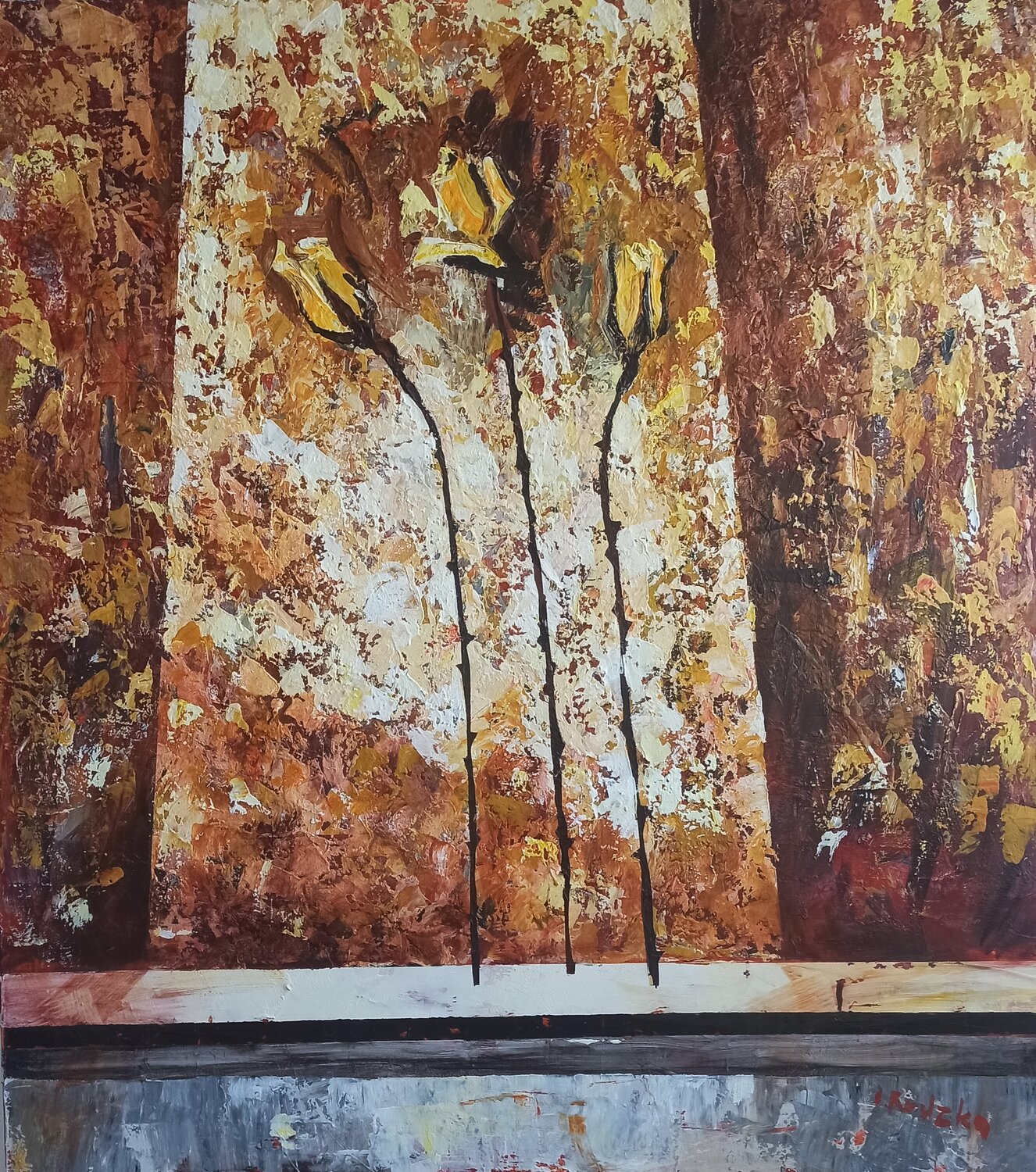 Flower Harmony- Roses IZABELA Rudzka Original painting for sale