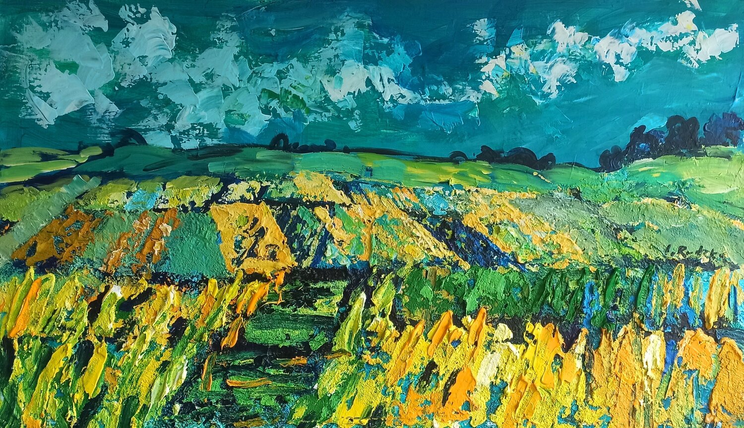My Van Gogh -Summer Fields IZABELA Rudzka Original painting for sale