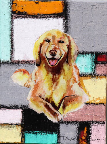 Happy dog by Donatella Marraoni, Painting for Sale on Select