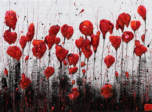 melted poppies by Donatella Marraoni, Painting for Sale on Select