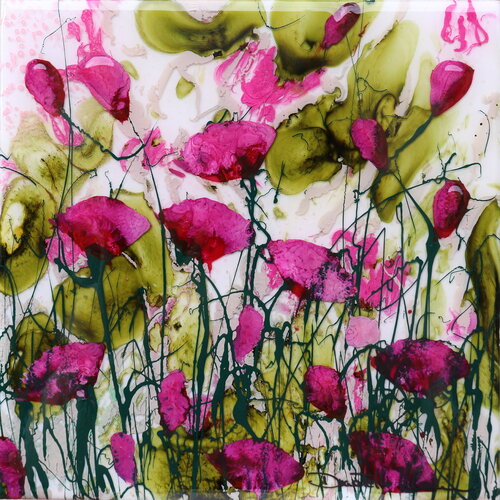 Poppies on ceramic III von Donatella Marraoni, Malerei kaufen auf Select