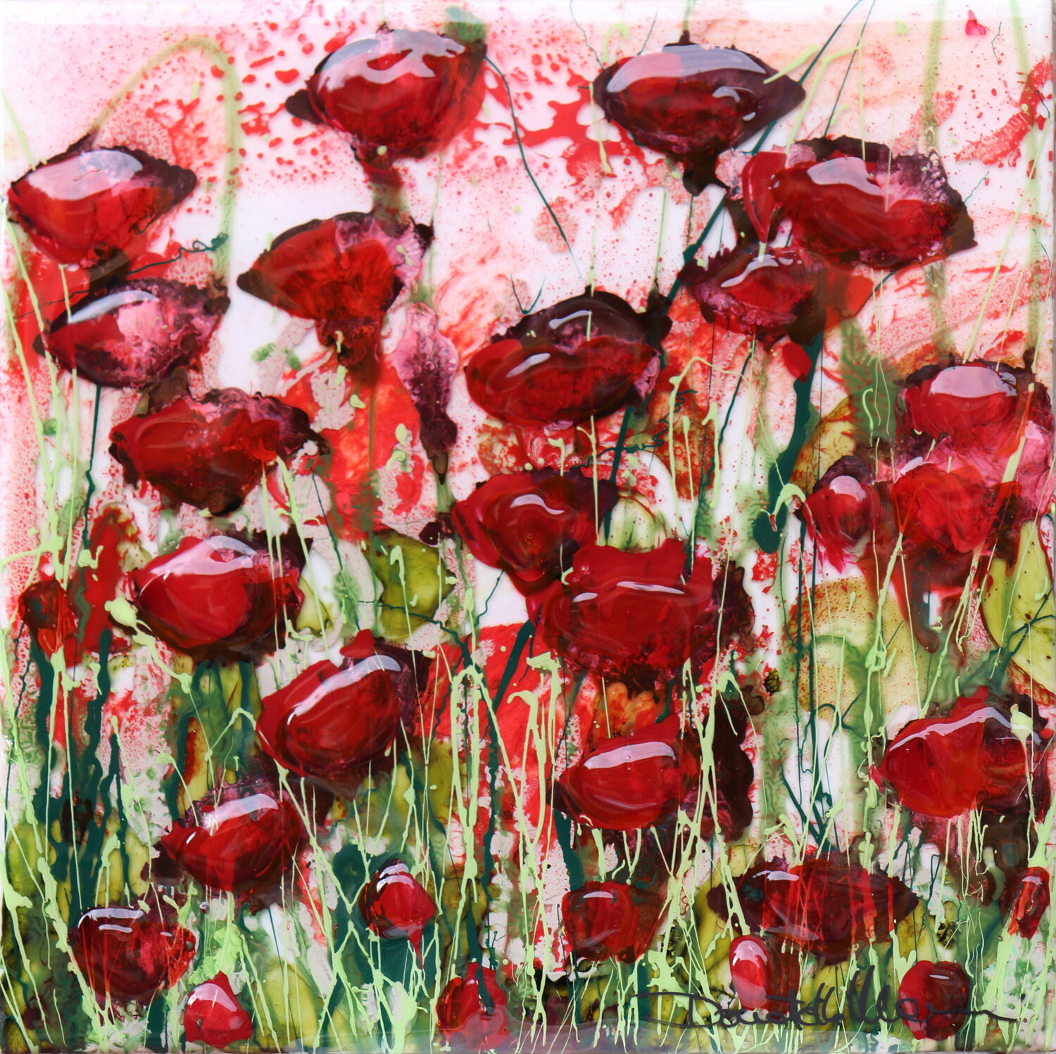 Poppies on ceramic II Donatella Marraoni Originalgemälde zu verkaufen