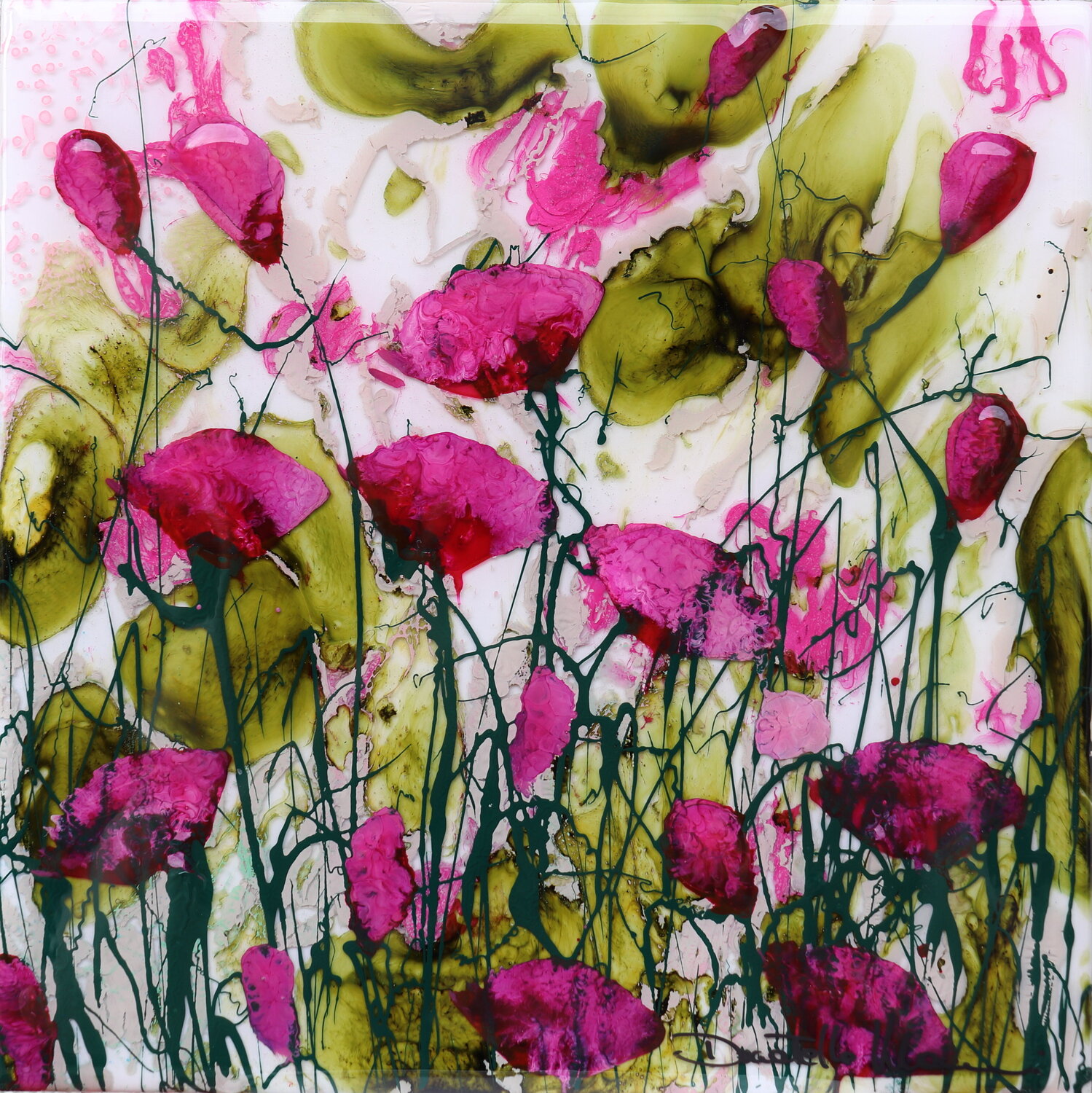 Poppies on ceramic III Donatella Marraoni Originalgemälde zu verkaufen