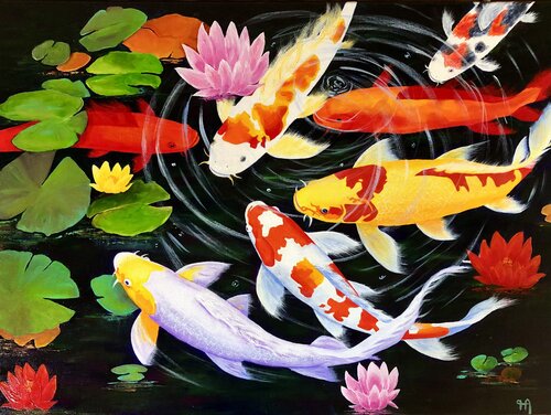 JARDIN D EAU by Françoise Augustine, Painting for Sale on Select