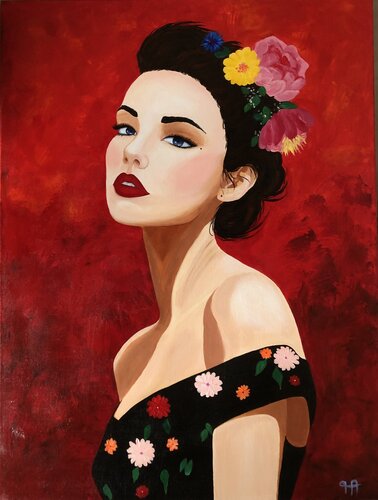 ROUGE BAISERS by Françoise Augustine, Painting for Sale on Select