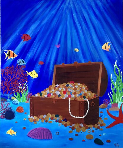 LE TRESOR DU NAUTILUS by Françoise Augustine, Painting for Sale on Select