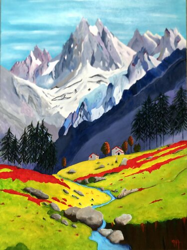 L AIGUILLE DU TOUR by Françoise Augustine, Painting for Sale on Select