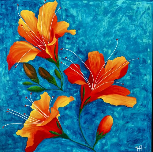 Le temps des Lys by Françoise Augustine, Painting for Sale on Select