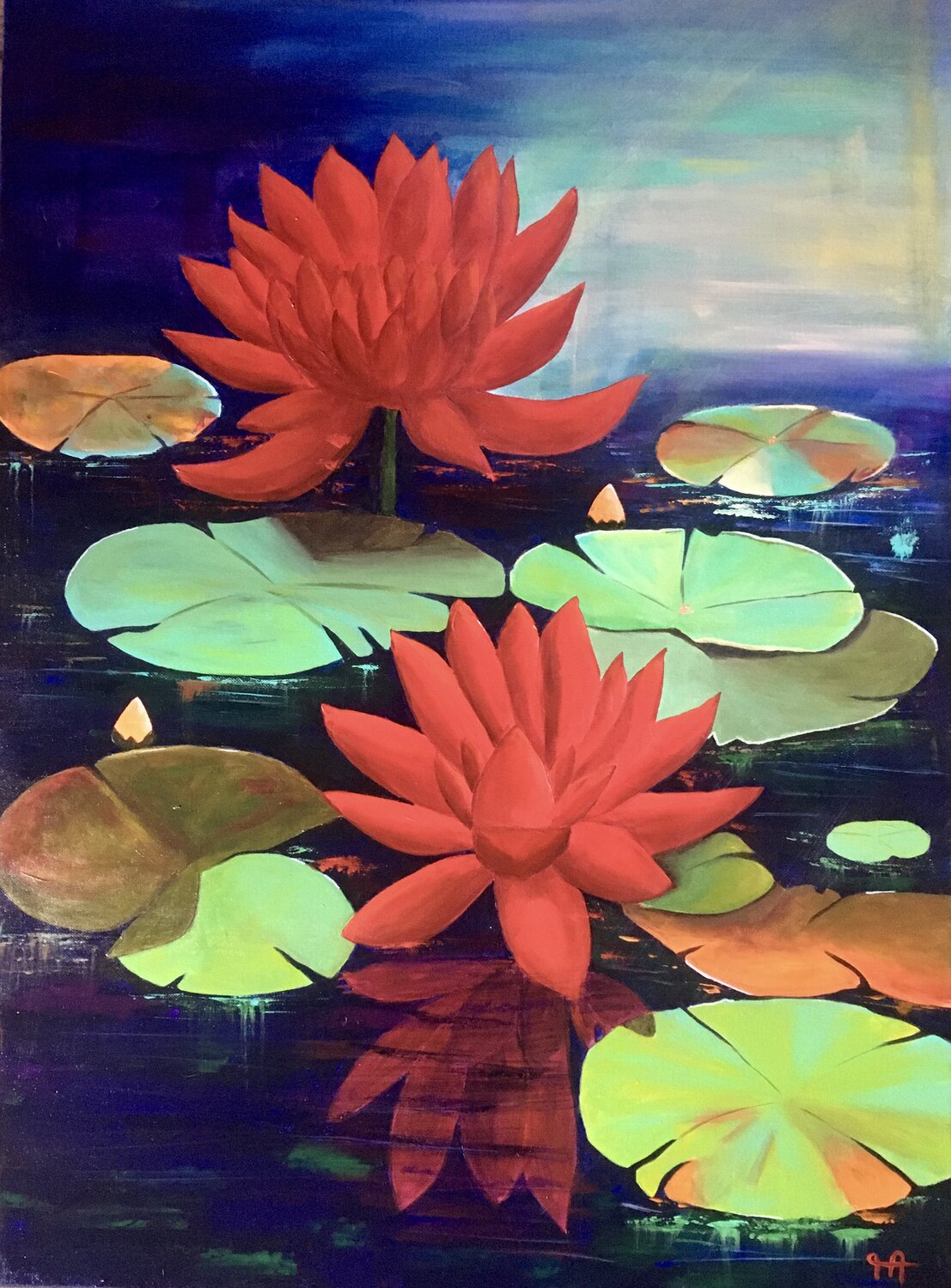 LOTUS Françoise Augustine Original painting for sale