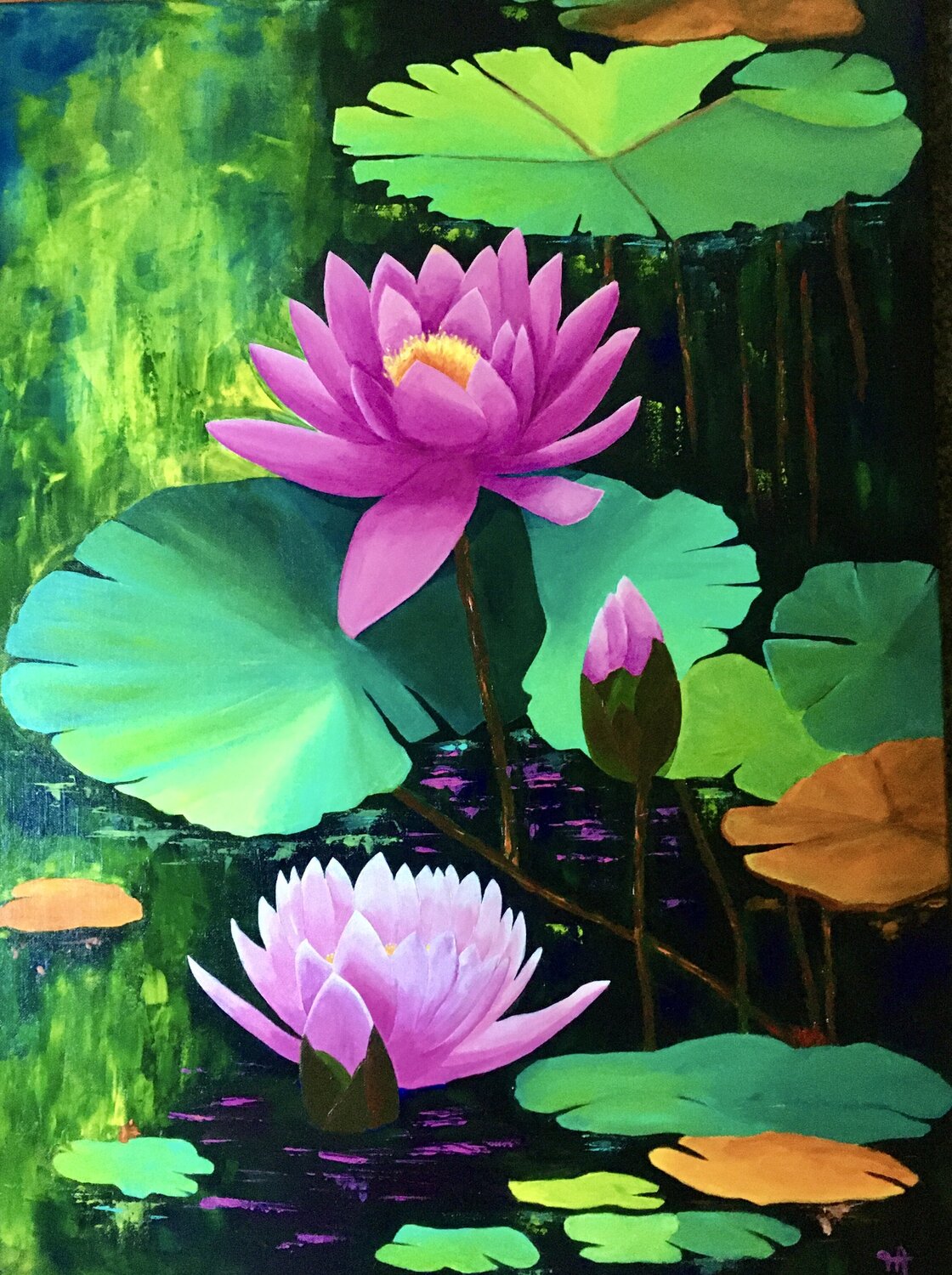 NÉNUPHARS Françoise Augustine Original painting for sale