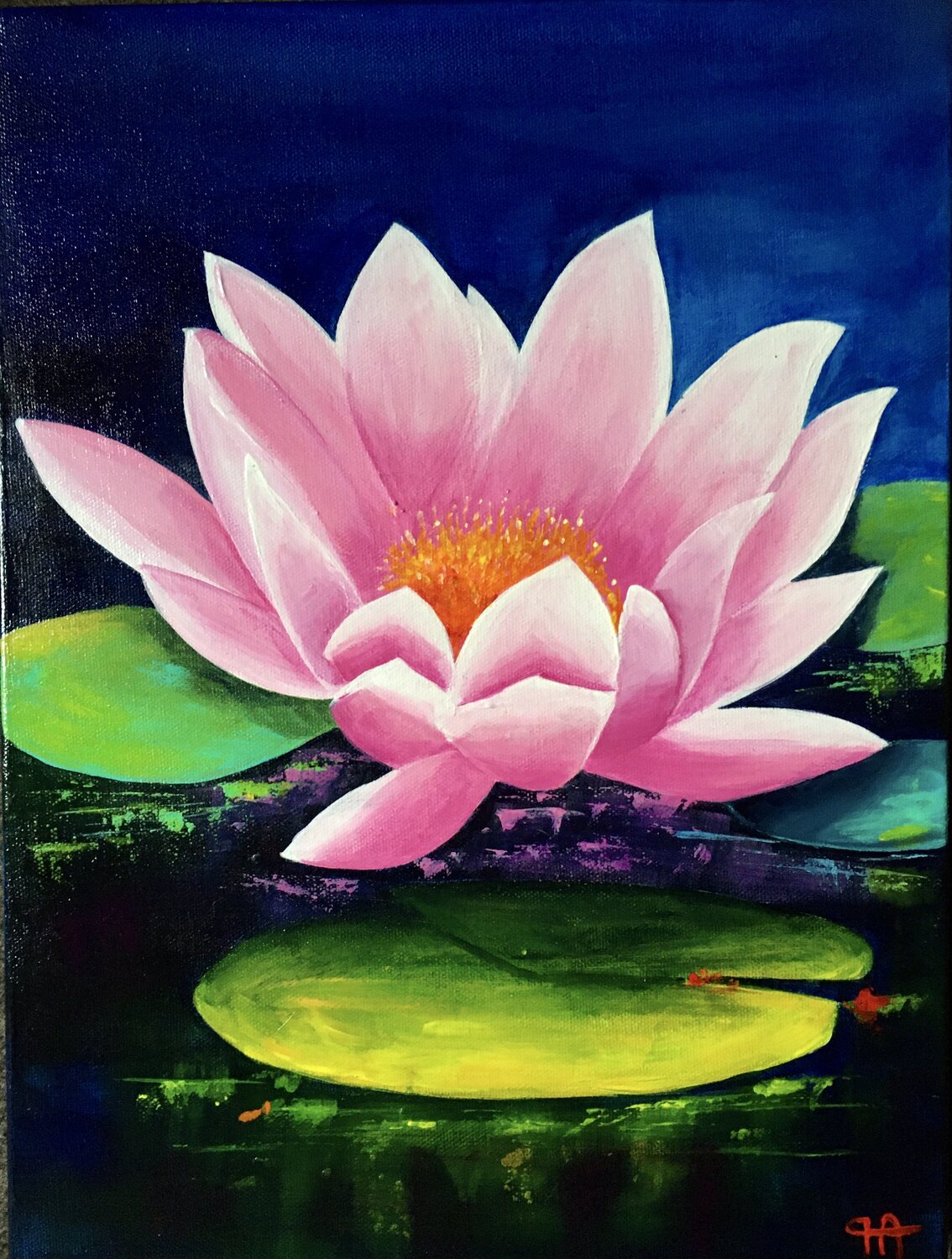 LYS D ETANG Françoise Augustine Original painting for sale