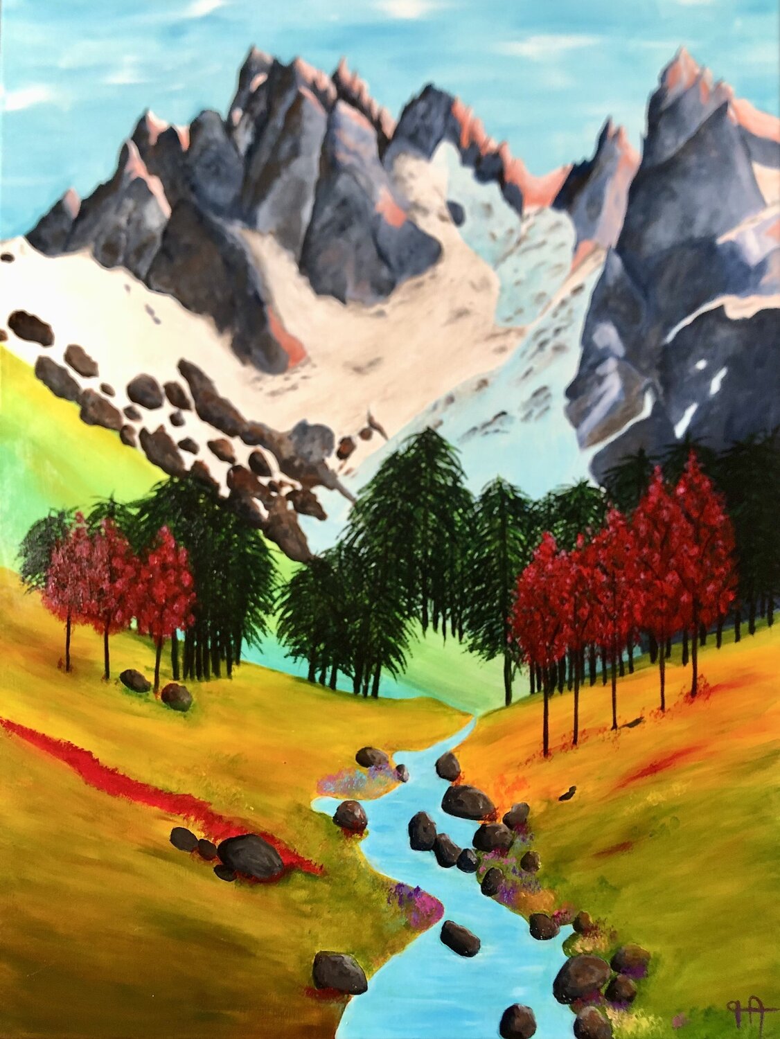 LE GLACIER DU TOUR Françoise Augustine Original painting for sale