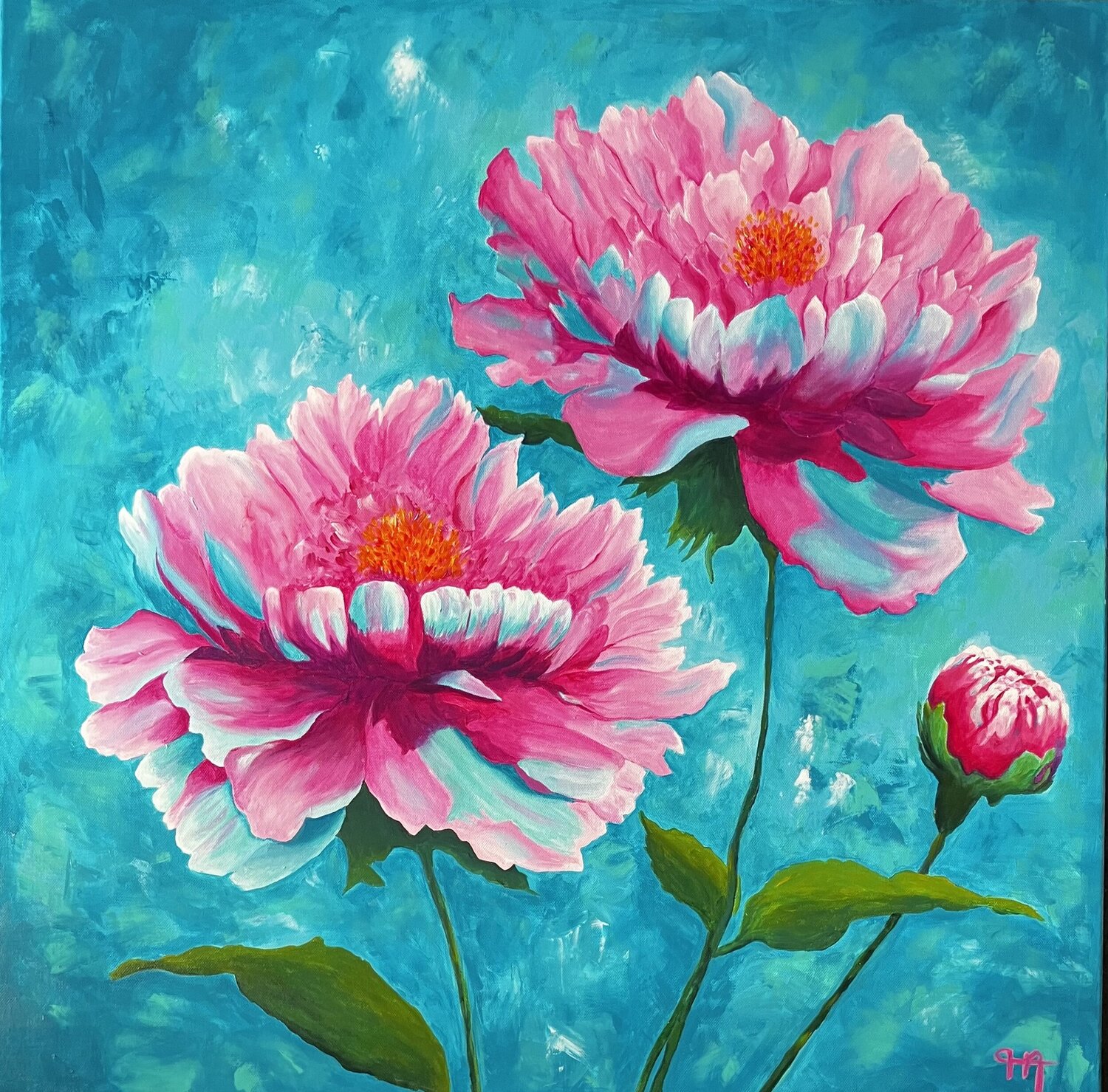 Le temps des Pivoines Françoise Augustine Original painting for sale