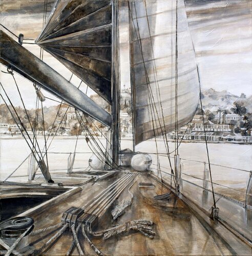 Velero Navegando by Fernando Arribillaga Martínez, Painting for Sale on Select