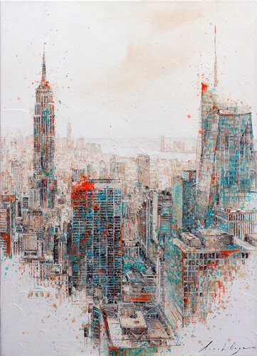 Vista aérea de New York by Fernando Arribillaga Martínez, Painting for Sale on Select