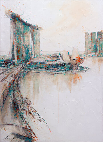 Paseando por Singapur by Fernando Arribillaga Martínez, Painting for Sale on Select
