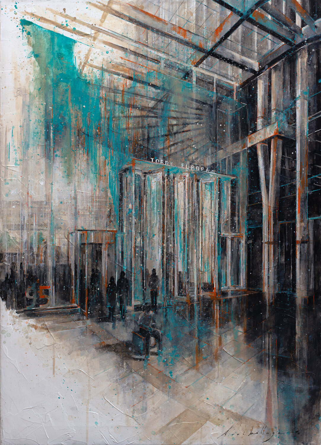Paseando por Madrid, Torre Europa Fernando Arribillaga Martínez Original painting for sale