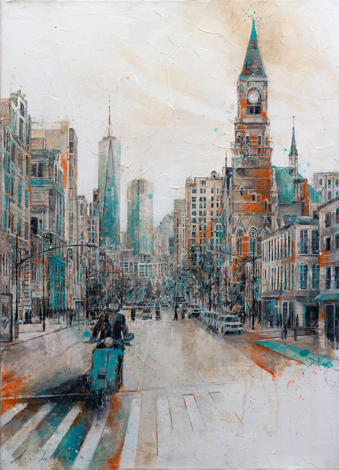 Paseando por Nueva York Fernando Arribillaga Martínez Original painting for sale