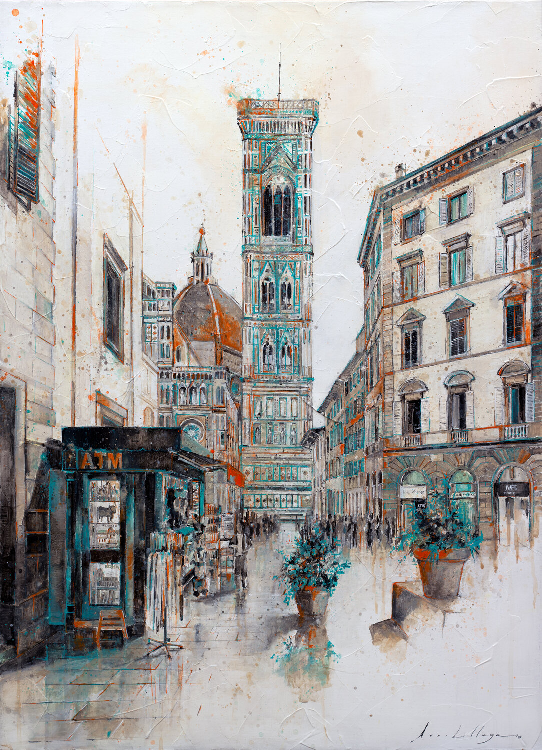 Paseando por Florencia, Catedral Fernando Arribillaga Martínez Original painting for sale