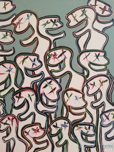 Nématoïdes des Cieux 2 by Delphine Dessein, Painting for Sale on Select