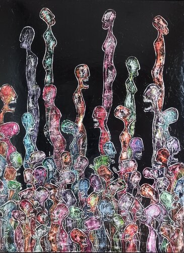 Foule de Nématoïdes by Delphine Dessein, Painting for Sale on Select