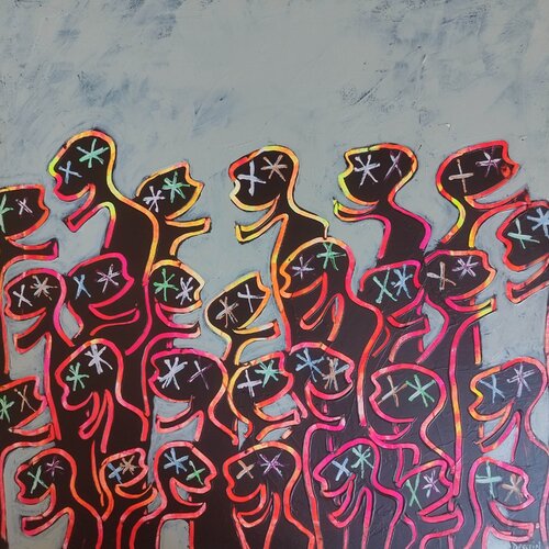 Nématoïdes des Cieux 5 by Delphine Dessein, Painting for Sale on Select