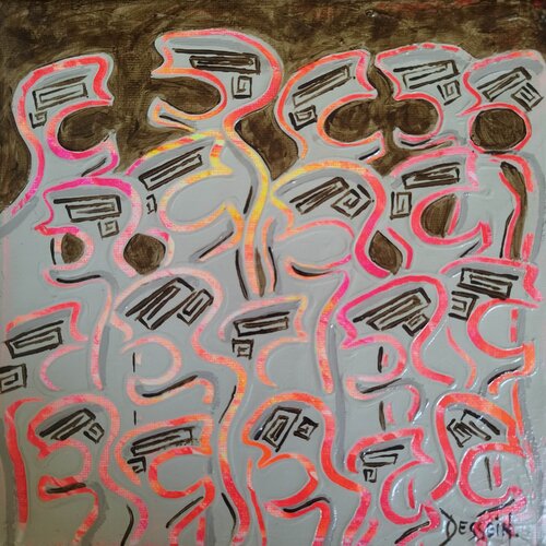 Nématoïdes des plaines 44 by Delphine Dessein, Painting for Sale on Select