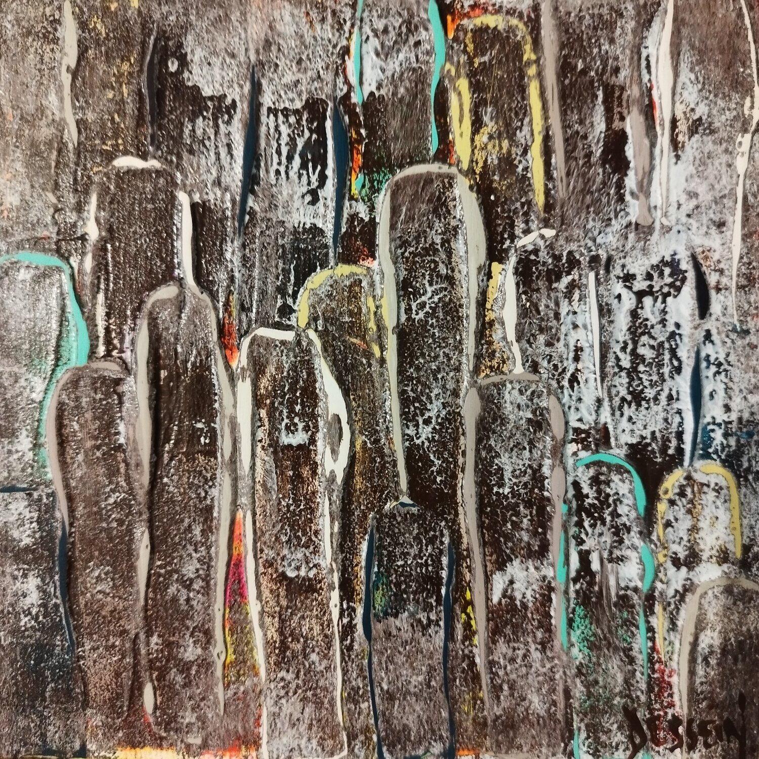 Pluie de Liberté 19 Delphine Dessein Original painting for sale