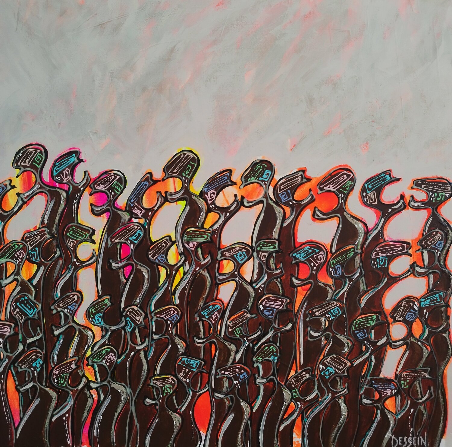 Nématoïdes des plaines 42 Delphine Dessein Original painting for sale