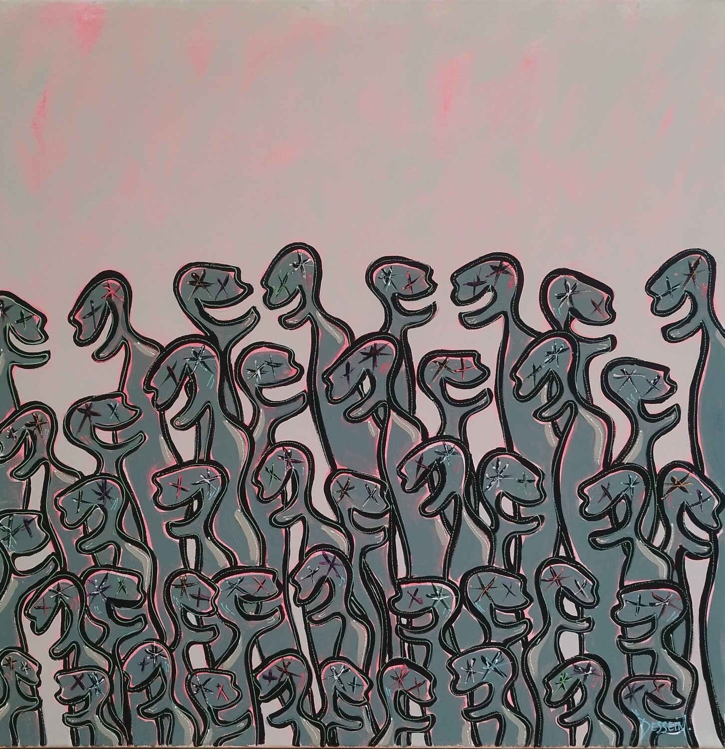 Nématoïdes des Cieux Delphine Dessein Original painting for sale