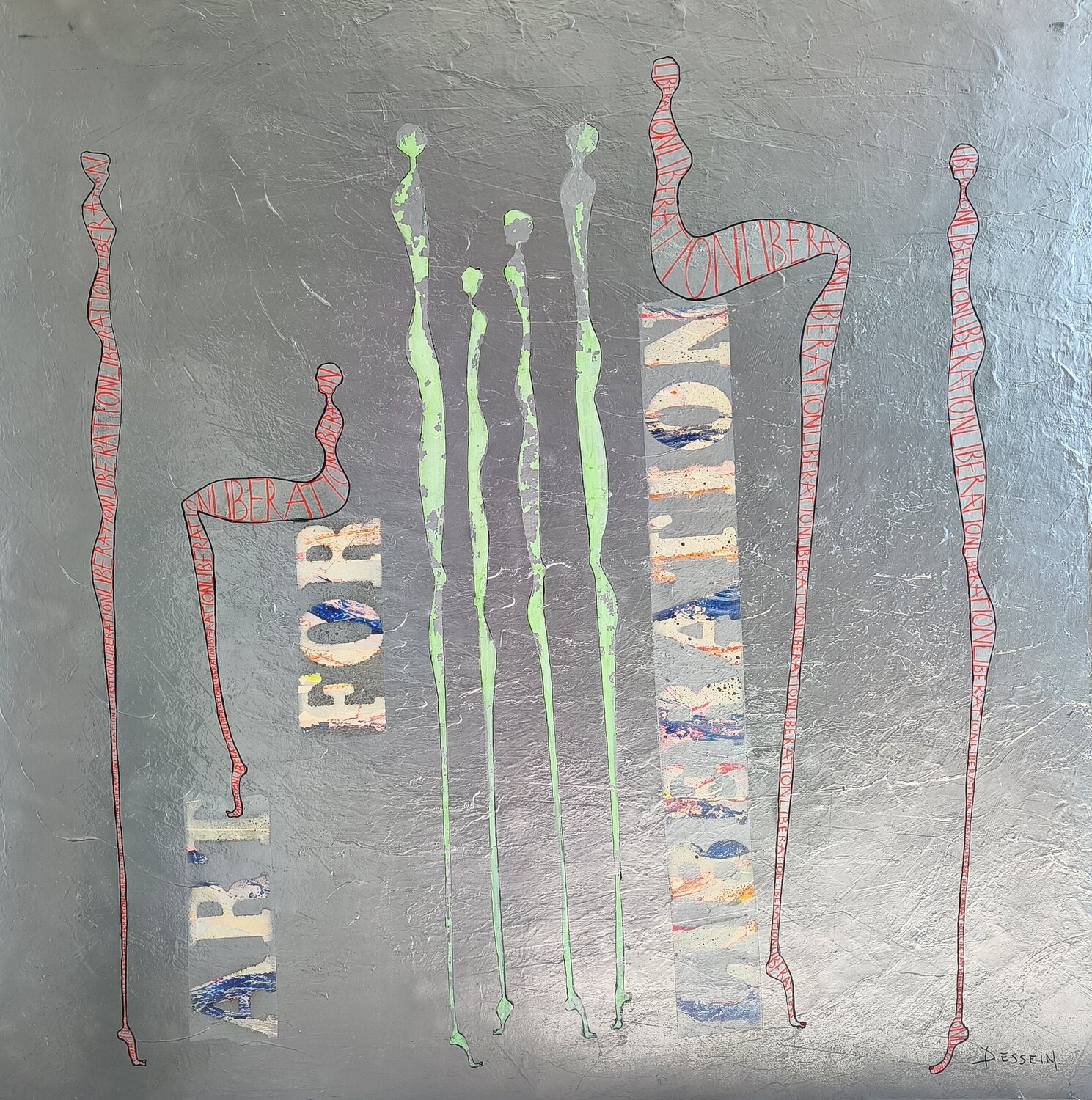 Nématoïdes 'Art for Liberation' Delphine Dessein Original painting for sale