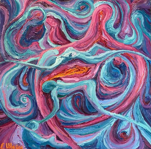 Erotic dream. The last dinner by Genia Sheyn, Painting for Sale on Select