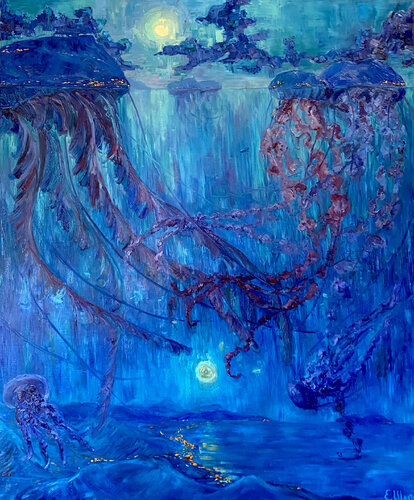 Between two worlds by Genia Sheyn, Painting for Sale on Select