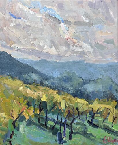Rainy vineyards by Genia Sheyn, Painting for Sale on Select