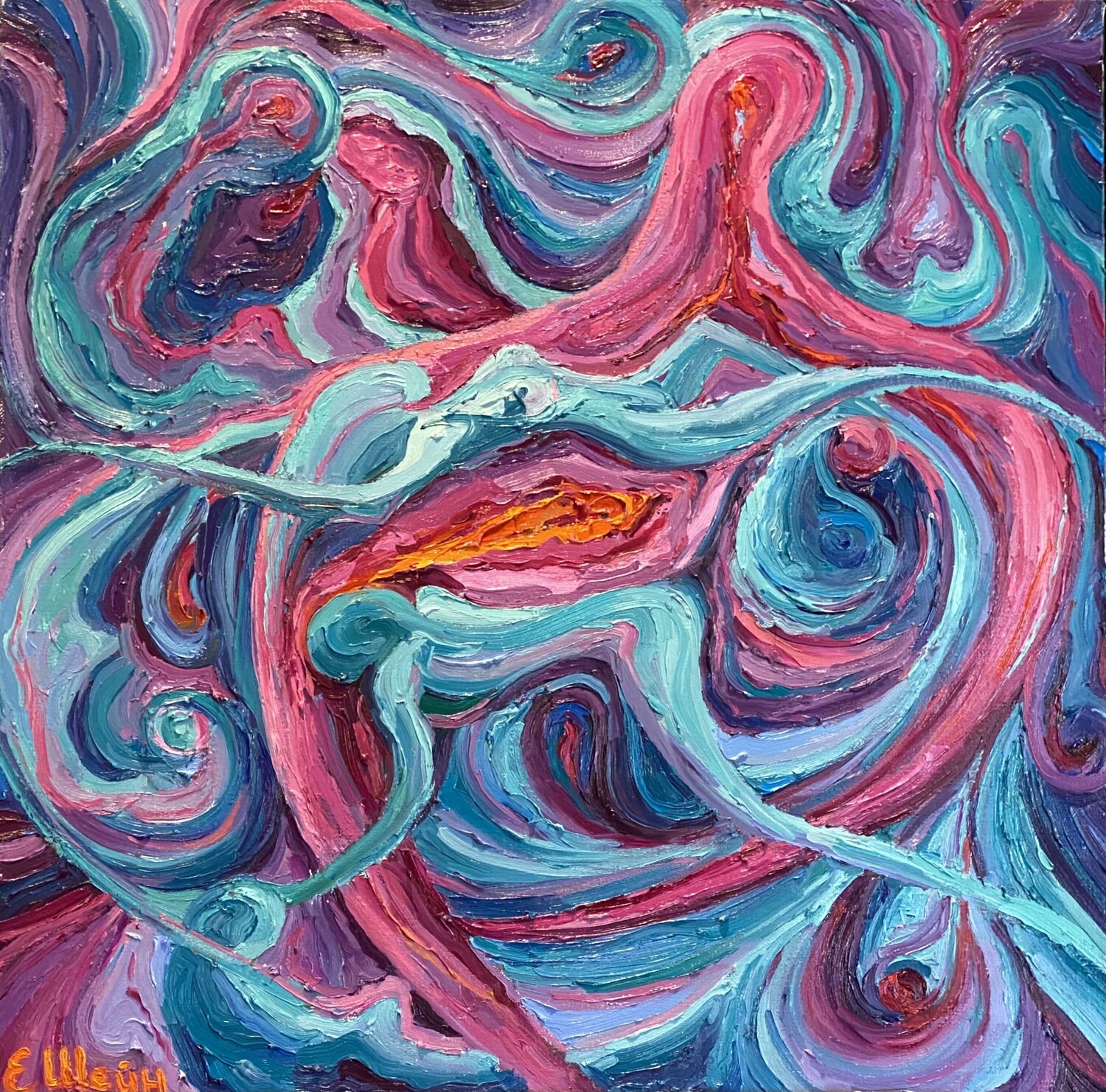 Erotic dream. The last dinner Genia Sheyn Original painting for sale