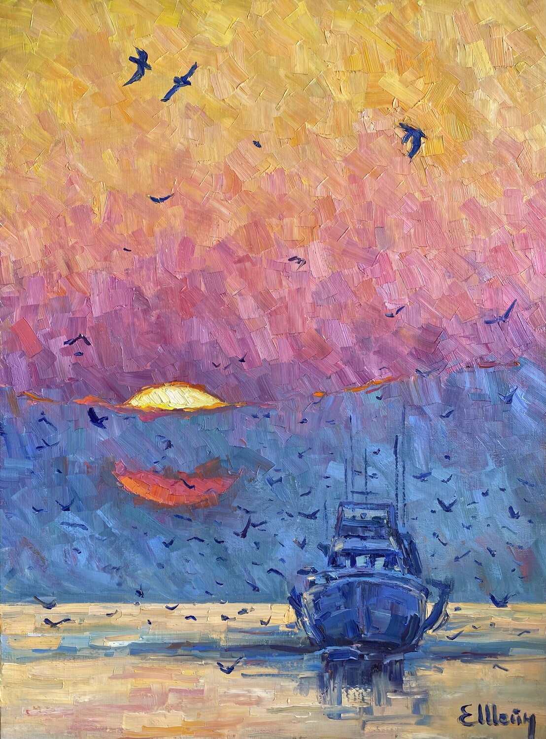 Early bird Genia Sheyn Original painting for sale