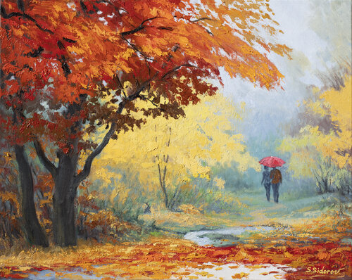 Autumn Fog by Stanislav Sidorov, Painting for Sale on Select