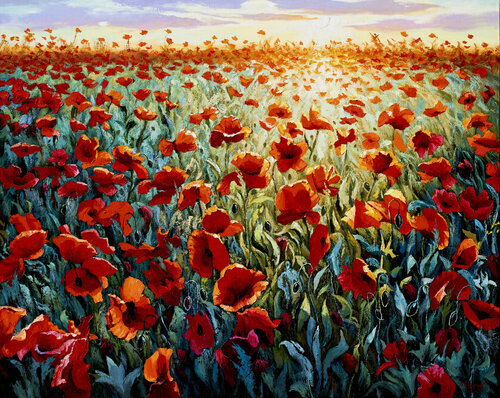 Blazing Field by Stanislav Sidorov, Painting for Sale on Select