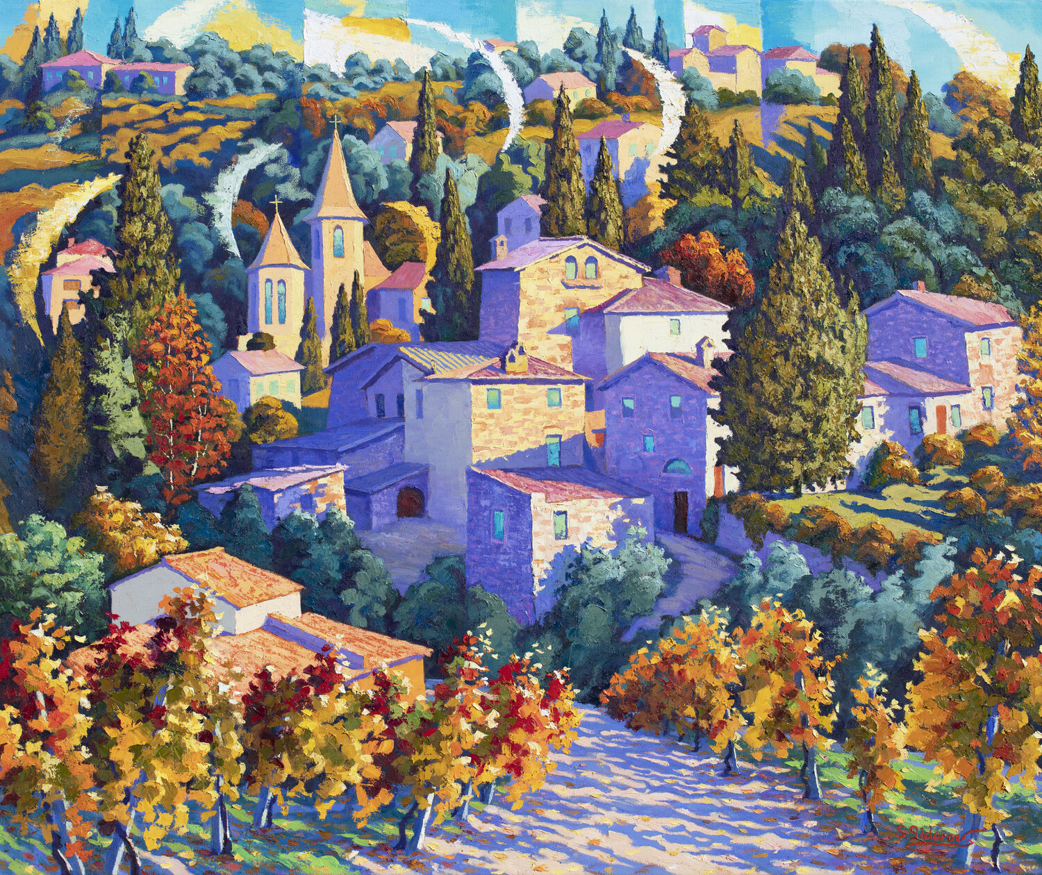Evening Bells. Tuscany Stanislav Sidorov Original painting for sale