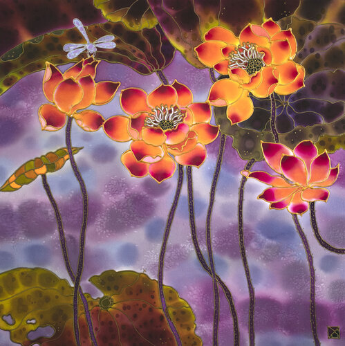 Lotus Flowers by Yelena Sidorova, Painting for Sale on Select