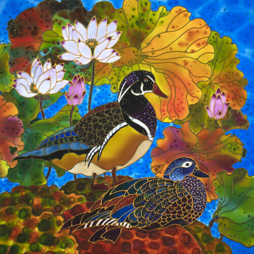 Colorful Ducks by Yelena Sidorova, Painting for Sale on Select