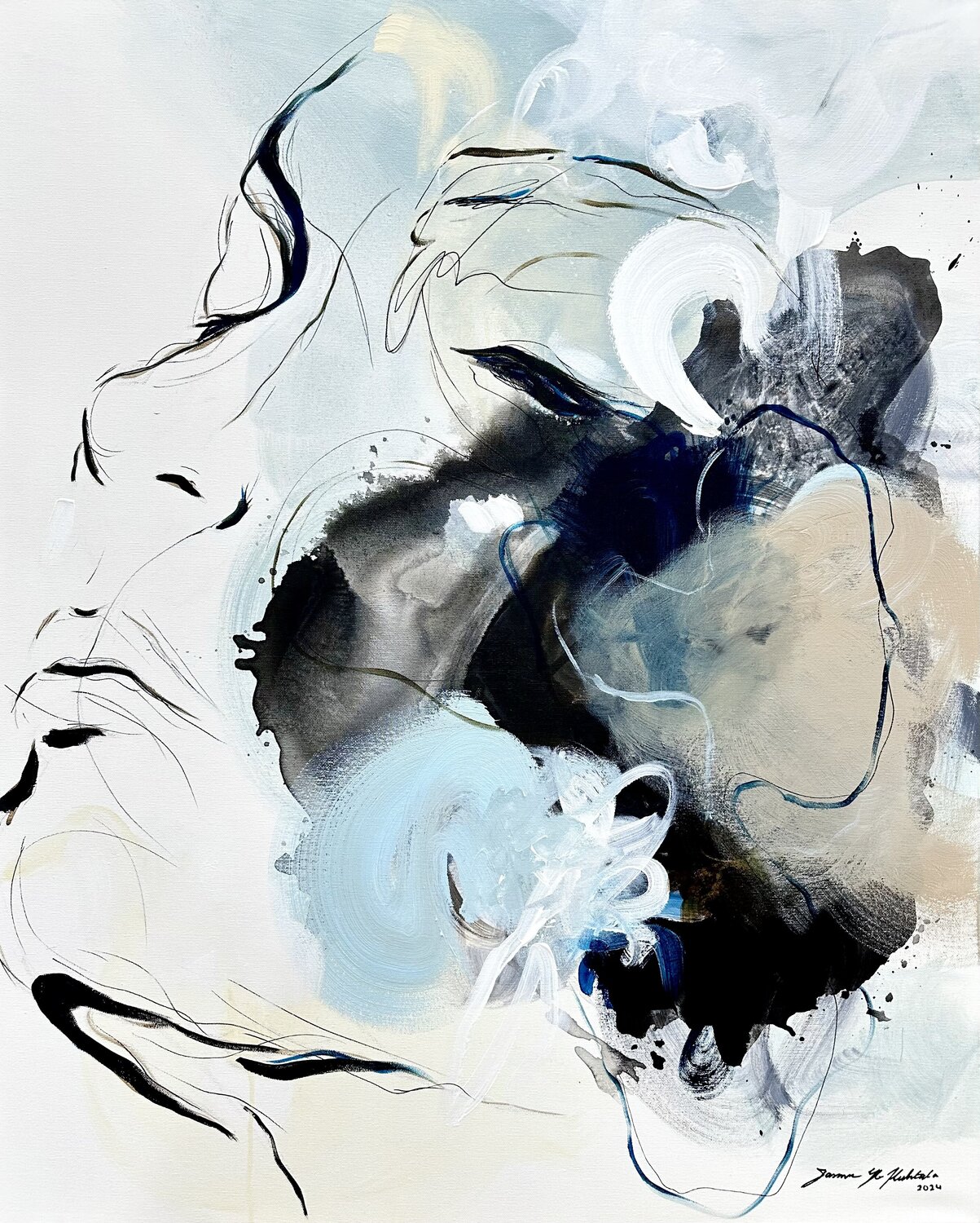 A Map To Nowhere Jasmin Yli-Huhtala Original painting for sale