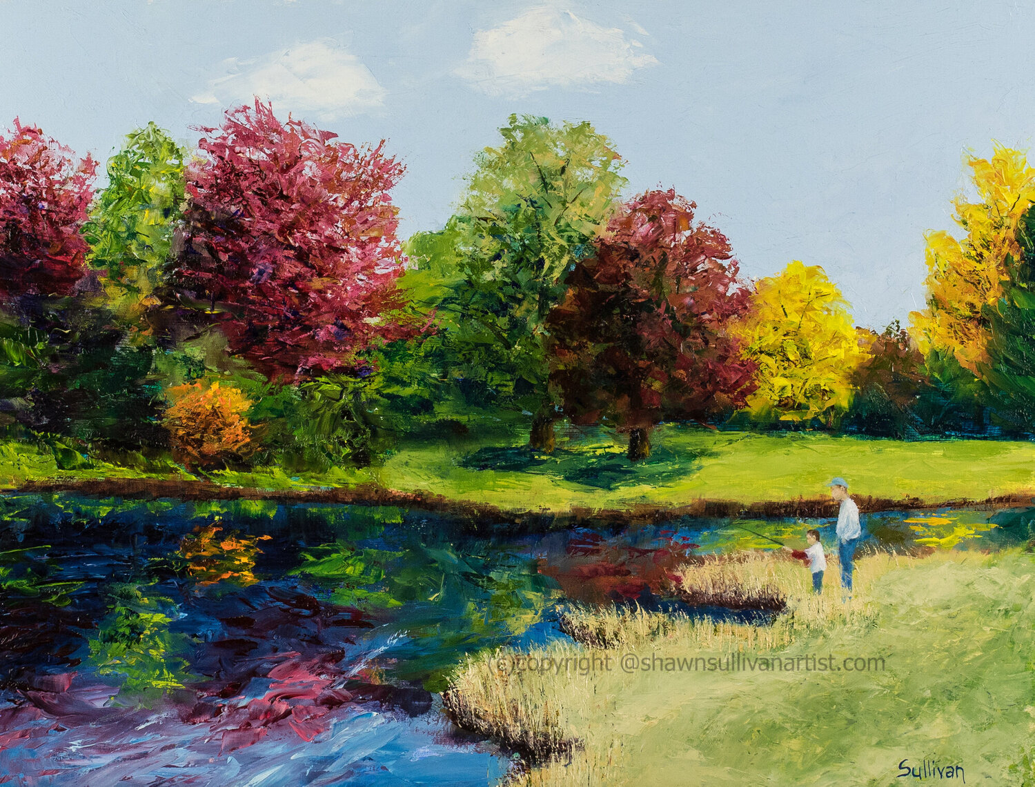 Fishing with Dad Shawn Sullivan Original painting for sale