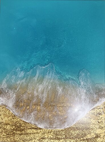 Teal Waves #39 by Ana Hefco, Painting for Sale on Select