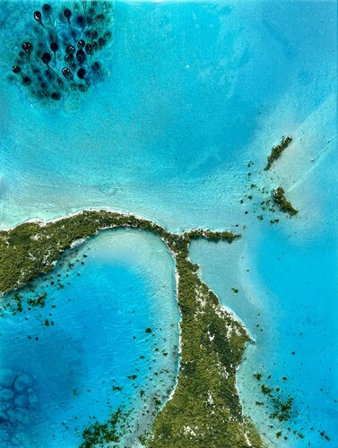 Flying over Bahamas 1 by Ana Hefco, Painting for Sale on Select
