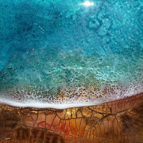 Turquoise Breaker by Ana Hefco, Painting for Sale on Select