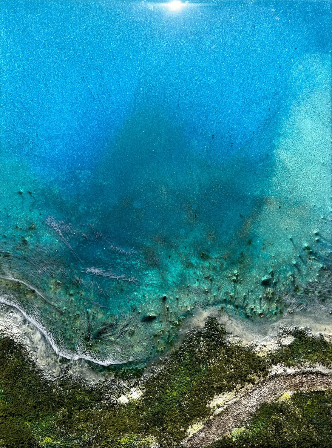 Flying over Bahamas 3 Ana Hefco Original painting for sale