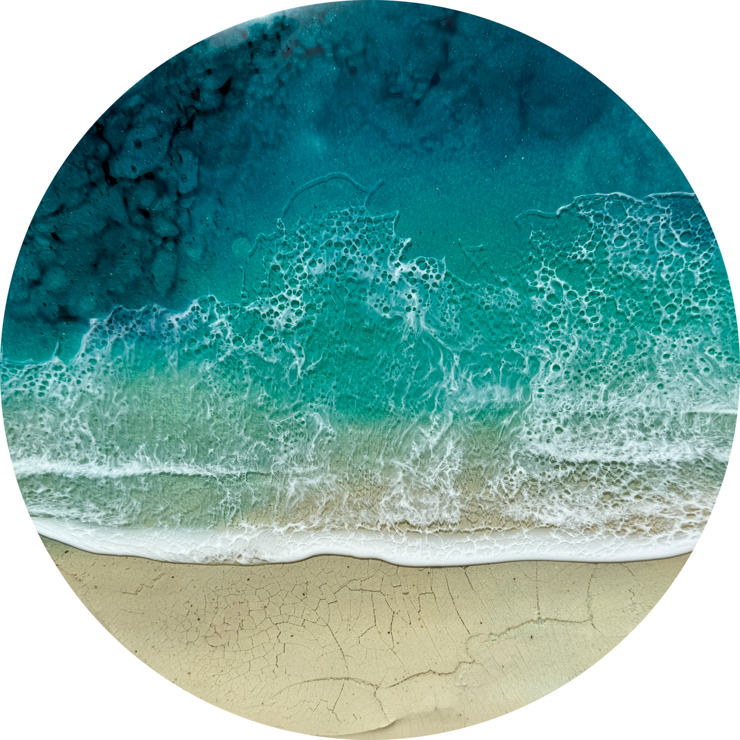 Round ocean #106 Ana Hefco Original painting for sale