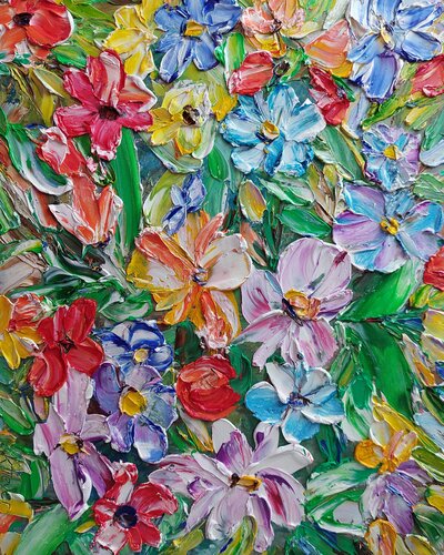 Blumenwand by Kerstin Meyer, Painting for Sale on Select